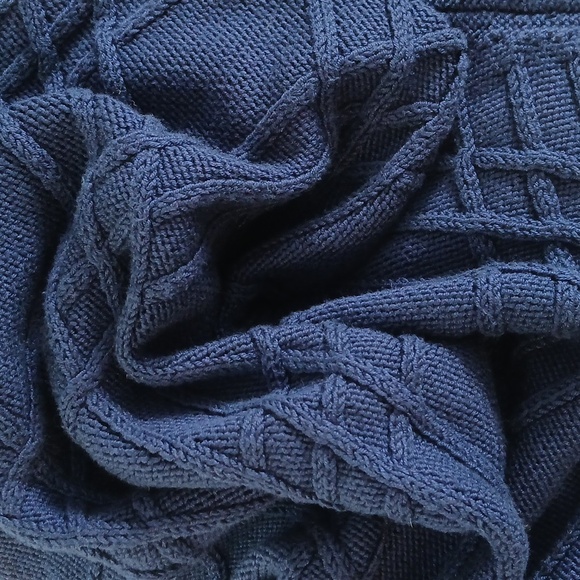 Cozy Zip Front Mock Neck Womens Sweater Navy Blue - Picture 7 of 12